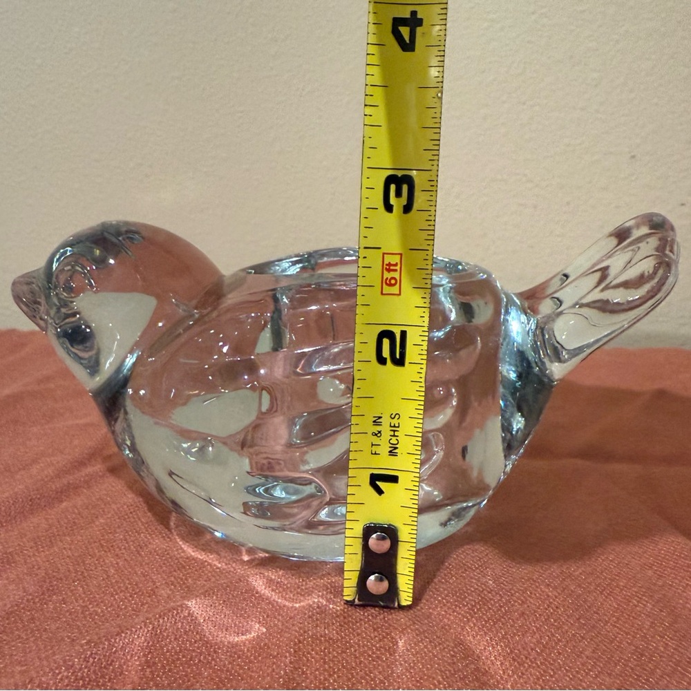Indiana Glass Co Clear Lead Crystal Bird Tea Light/Votive Candle Holder 1980s - Picture 6 of 7